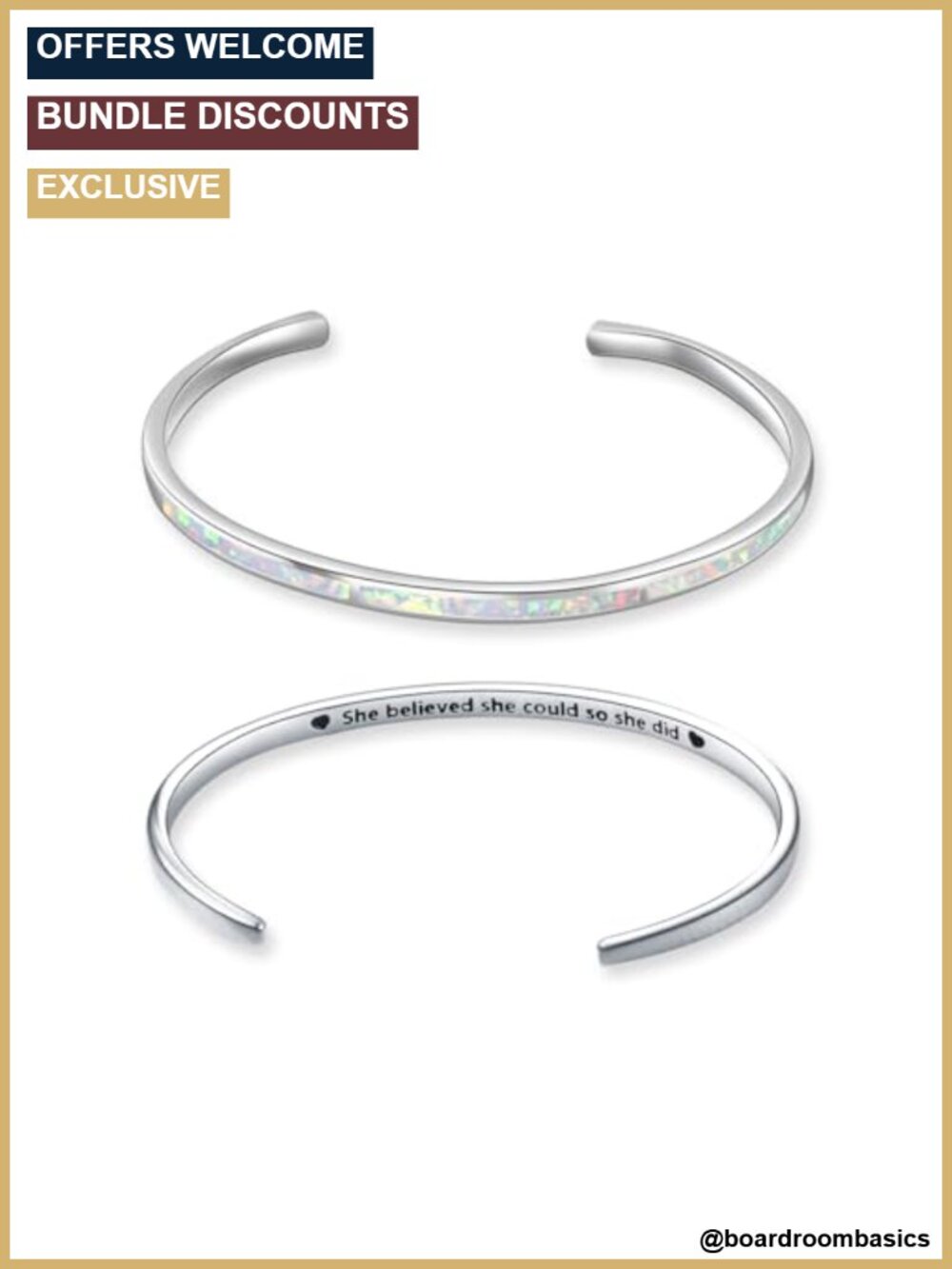 Opal Cuff Bracelet Adjustable Bangle Inspirational Gift for Women